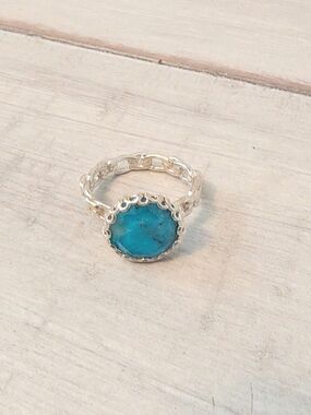 Jane Sterling Silver Cocktail Ring in Turquoise by Kendra Scott Size 8